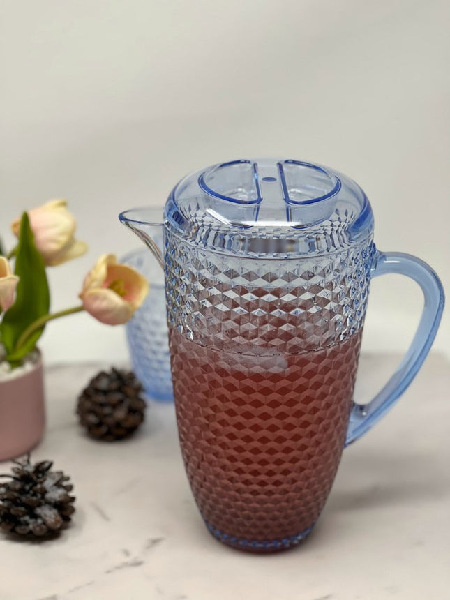Blue Acrylic Convex Curve Shape Stemless Pitcher HomeRoots
