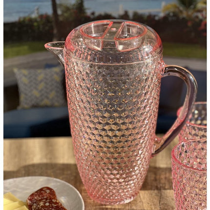 Blue Acrylic Convex Curve Shape Stemless Pitcher HomeRoots