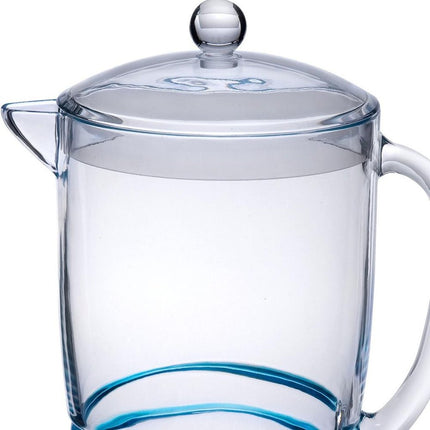 2.5 Quart Clear and Blue Swirl Acrylic Pitcher HomeRoots