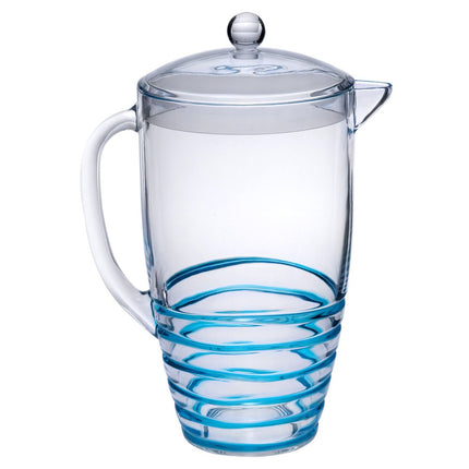 2.5 Quart Clear and Blue Swirl Acrylic Pitcher HomeRoots