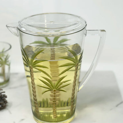 Clear And Green Acrylic Convex Curve Shape Stemless Pitcher HomeRoots