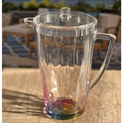 2.5 Clear and Rainbow Diamond Acrylic Pitcher HomeRoots