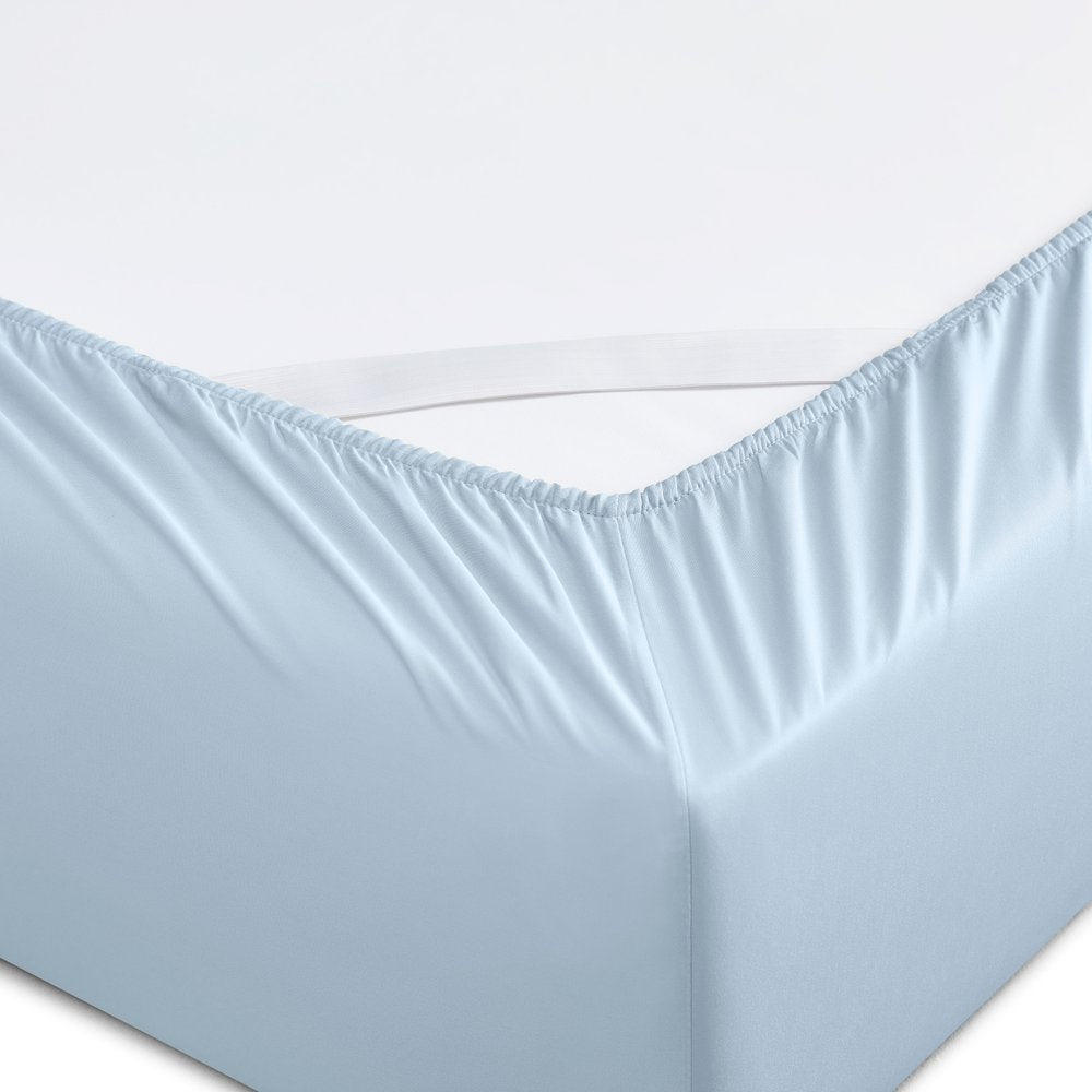 Set of Six Powder Blue Tencel Lyocell Satin