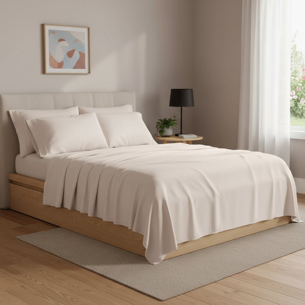 Set of Six Blush Tencel Lyocell Satin