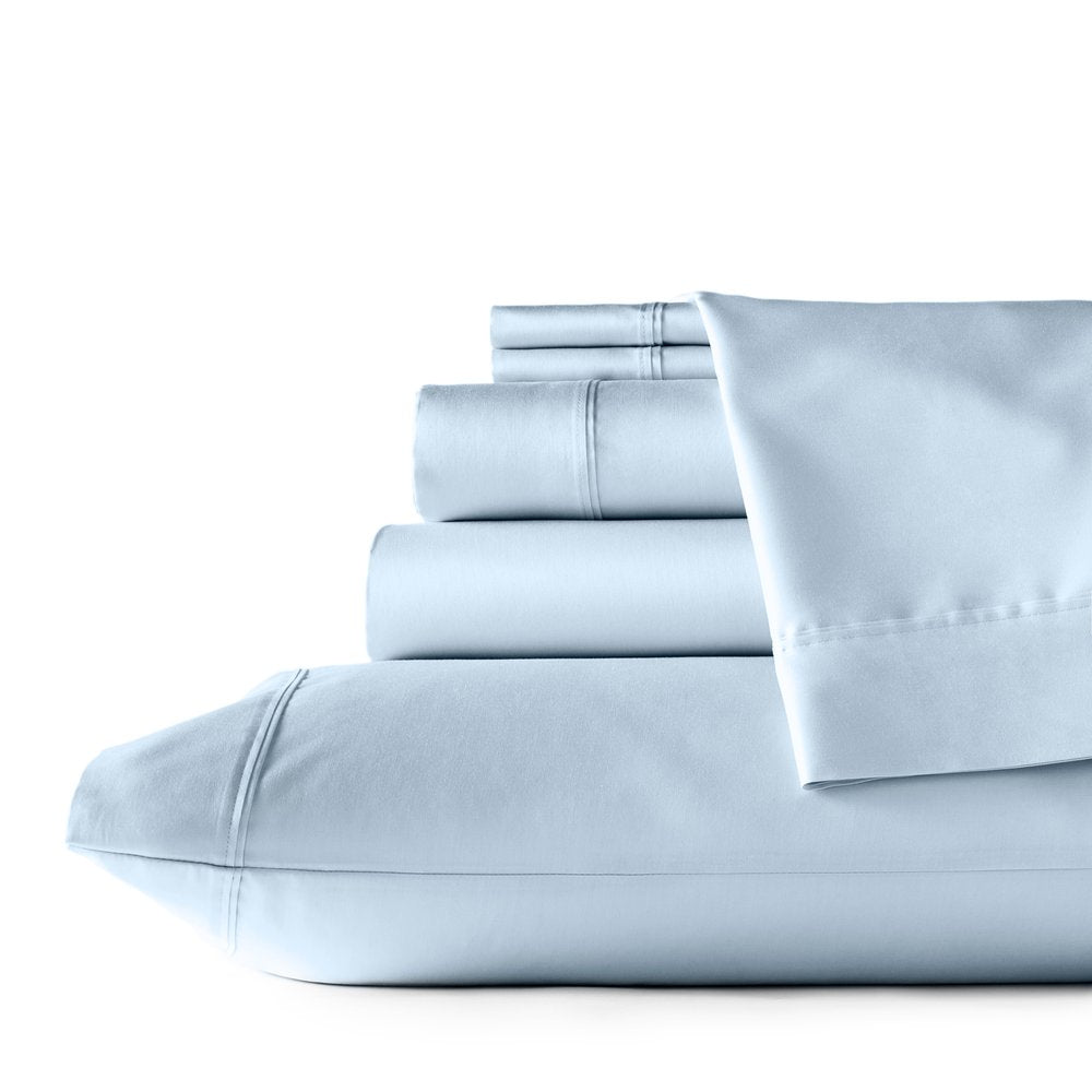 Set of Six Powder Blue Tencel Lyocell Satin