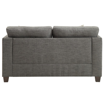 ACME 52406 Laurissa Loveseat with 4 Pillows, Light Charcoal Linen