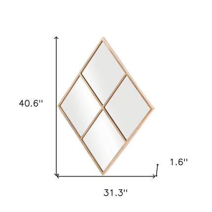 41" Gold Diamond Steel Framed Accent Mirror HomeRoots