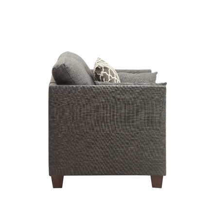 ACME 52407 Laurissa Chair with 3 Pillows, Light Charcoal Linen