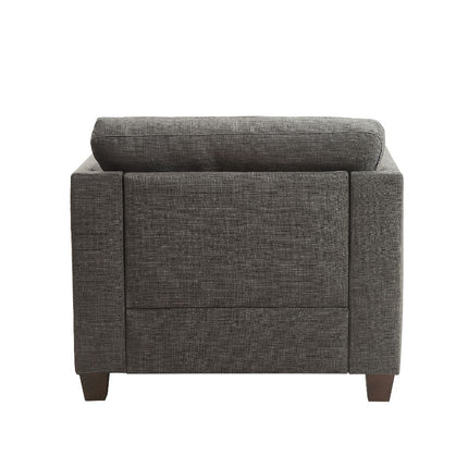 ACME 52407 Laurissa Chair with 3 Pillows, Light Charcoal Linen