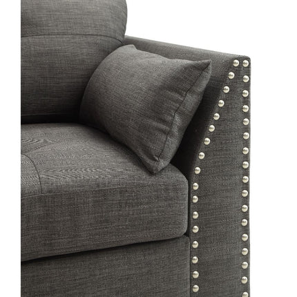 ACME 52407 Laurissa Chair with 3 Pillows, Light Charcoal Linen