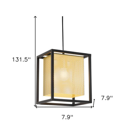 Gold and Black Geometric Metal Ceiling Light HomeRoots