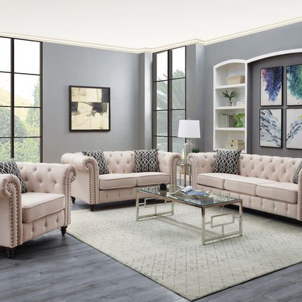 ACME 52422 Aurelia Chair with 1 Pillow, Beige Linen