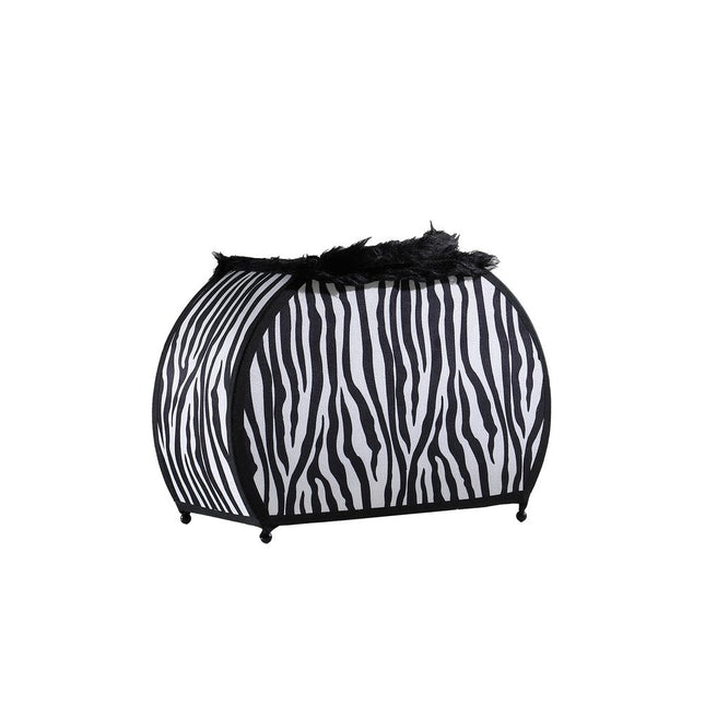 12" Black And White Funky Zebra Pattern Novelty Table Lamp HomeRoots