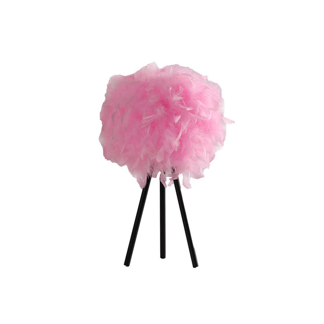 21" Black And Pink Faux Feather Tripod Table Lamp HomeRoots