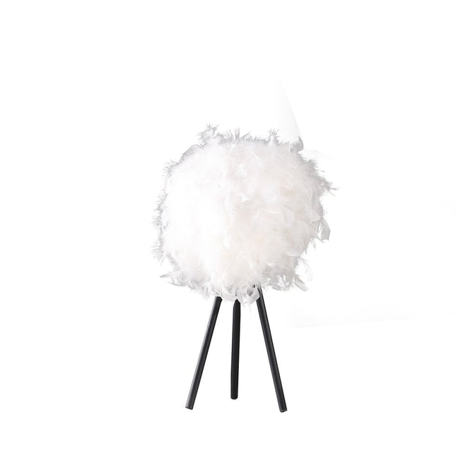 21" Black And Pink Faux Feather Tripod Table Lamp HomeRoots