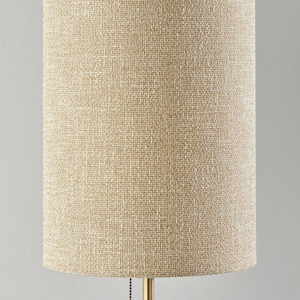 28" Black and Gold Marble and Metal Table Lamp With Beige Drum Shade HomeRoots