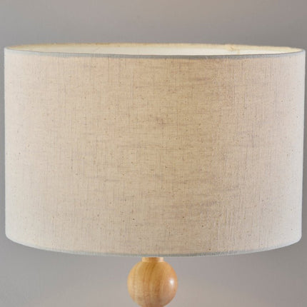 28" Brown Solid Wood Candlestick Table Lamp With Off White Drum Shade HomeRoots