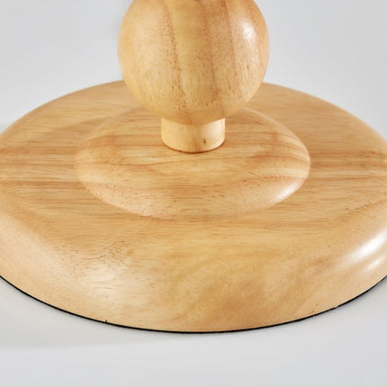 28" Brown Solid Wood Candlestick Table Lamp With Off White Drum Shade HomeRoots