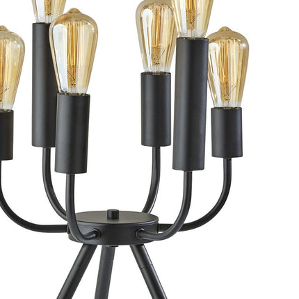 24" Black Six Light Tripod Tripod Lamp HomeRoots