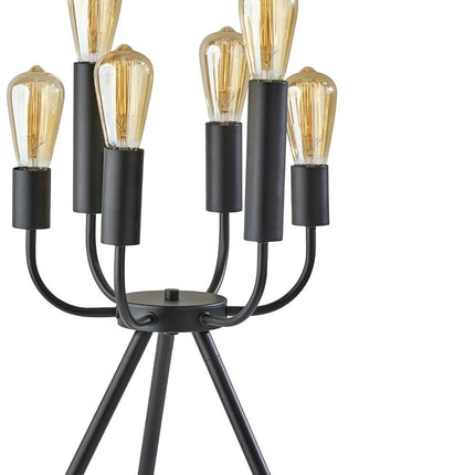 24" Black Six Light Tripod Tripod Lamp HomeRoots