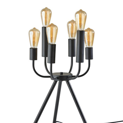 24" Black Six Light Tripod Tripod Lamp HomeRoots