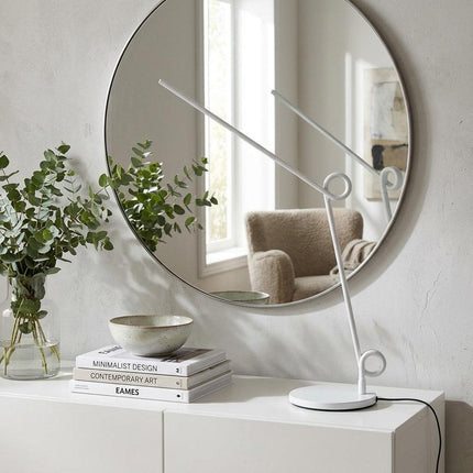 35" White Metal Novelty Desk Table Lamp HomeRoots