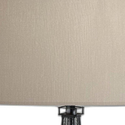 25" Black Acrylic Paris Desk Table Lamp With White Drum Shade HomeRoots
