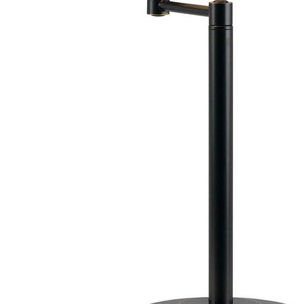 29" Bronze Metal Swing Arm Table Lamp With Off White Empire Shade HomeRoots
