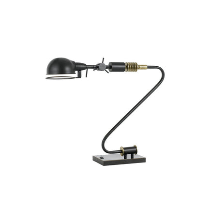 21" Bronze Metal Desk Table Lamp With Bronze Dome Shade HomeRoots