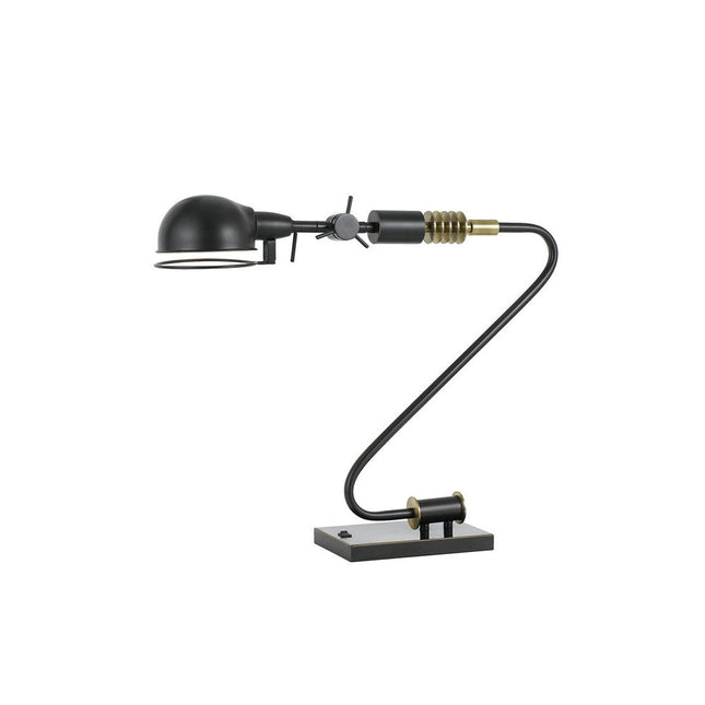 21" Bronze Metal Desk Table Lamp With Bronze Dome Shade HomeRoots