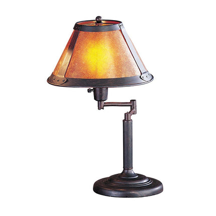 18" Gray Metal Candlestick Table Lamp With Amber Empire Shade HomeRoots