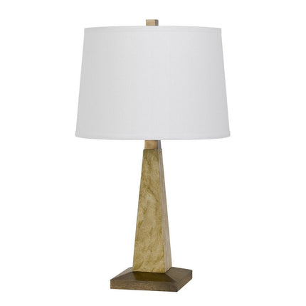 28" Brown Table Lamp With Off White Empire Shade HomeRoots