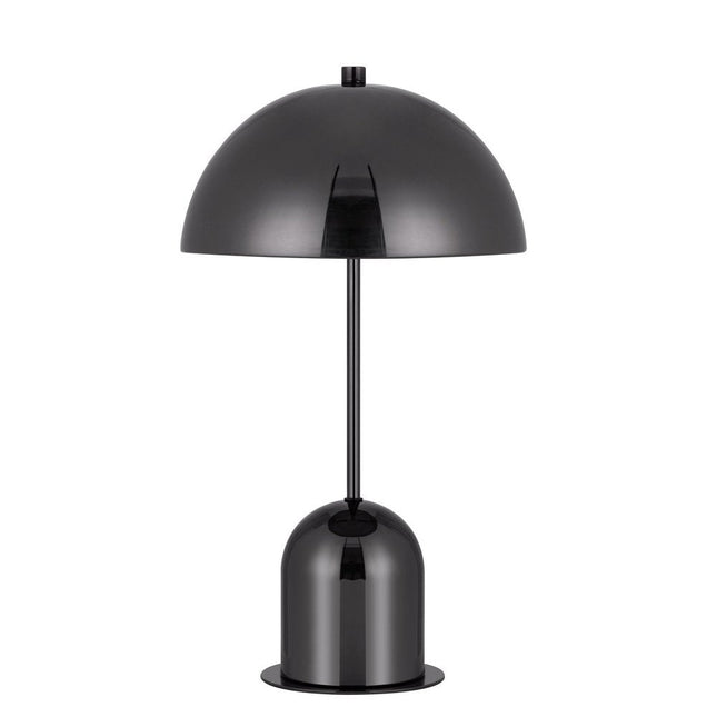 20" Gunmetal Dark Gray Desk Table Lamp With Half Dome Shade HomeRoots