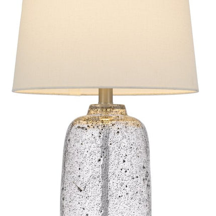24" Nickel Metal Cylinder Table Lamp With White Empire Shade HomeRoots