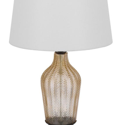 31" Bronze Glass Table Lamp With White Empire Shade