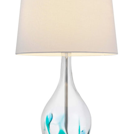27" Clear Glass Table Lamp With White Empire Shade HomeRoots