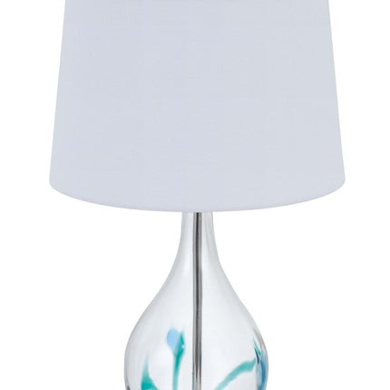 27" Clear Glass Table Lamp With White Empire Shade HomeRoots