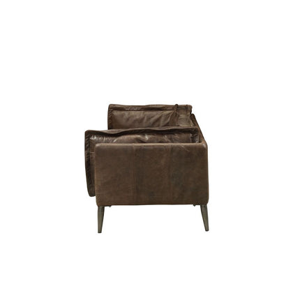 ACME 52480 Porchester Sofa, Distress Chocolate Top Grain Leather