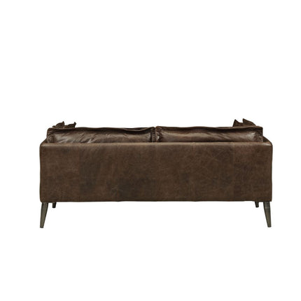 ACME 52481 Porchester Loveseat, Distress Chocolate Top Grain Leather