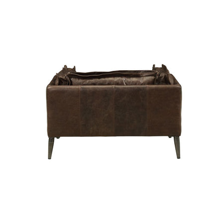 ACME 52482 Porchester Chair, Distress Chocolate Top Grain Leather