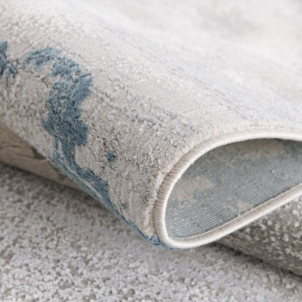 10' Blue And Gray Abstract Washable Runner Rug HomeRoots