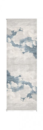 10' Blue And Gray Abstract Washable Runner Rug HomeRoots