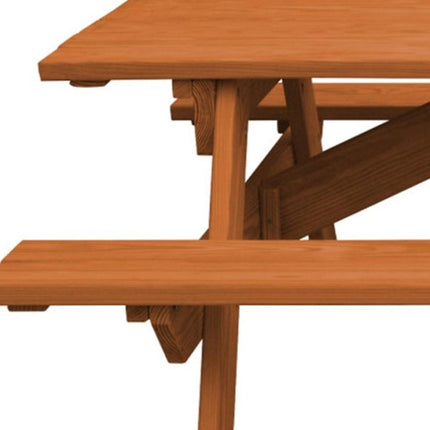 Cedar Chest Solid Wood Outdoor Picnic Table Umbrella Hole HomeRoots