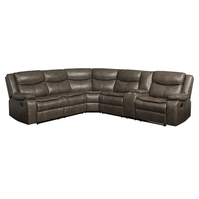 ACME 52540 Tavin Sectional Motion Sofa, Taupe Leather-Aire Match  1