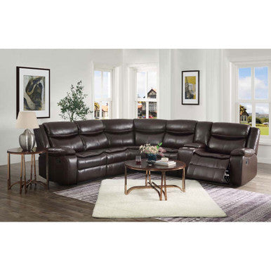 ACME 52545 Tavin Sectional Motion Sofa, Espresso Leather-Aire Match ACME Furniture