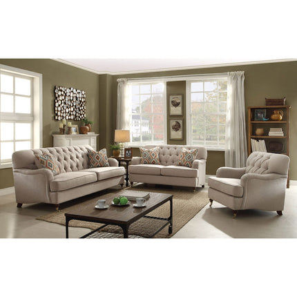 ACME 52580 Alianza Sofa with 2 Pillows, Beige Fabric
