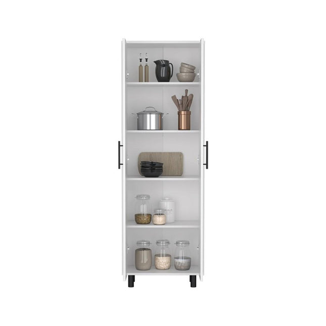 71" White Wood Two Door Pantry Or Storage Closet
