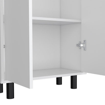 71" White Wood Two Door Pantry Or Storage Closet