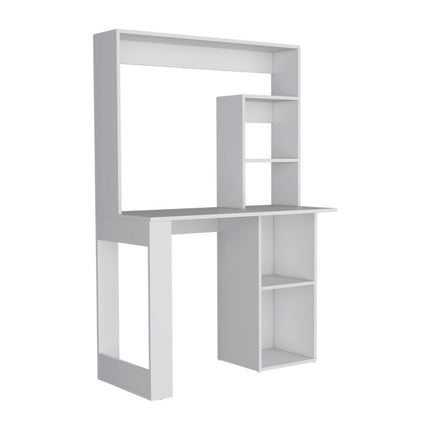 39" White Wood Computer Desk With Hutch HomeRoots