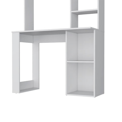39" White Wood Computer Desk With Hutch HomeRoots